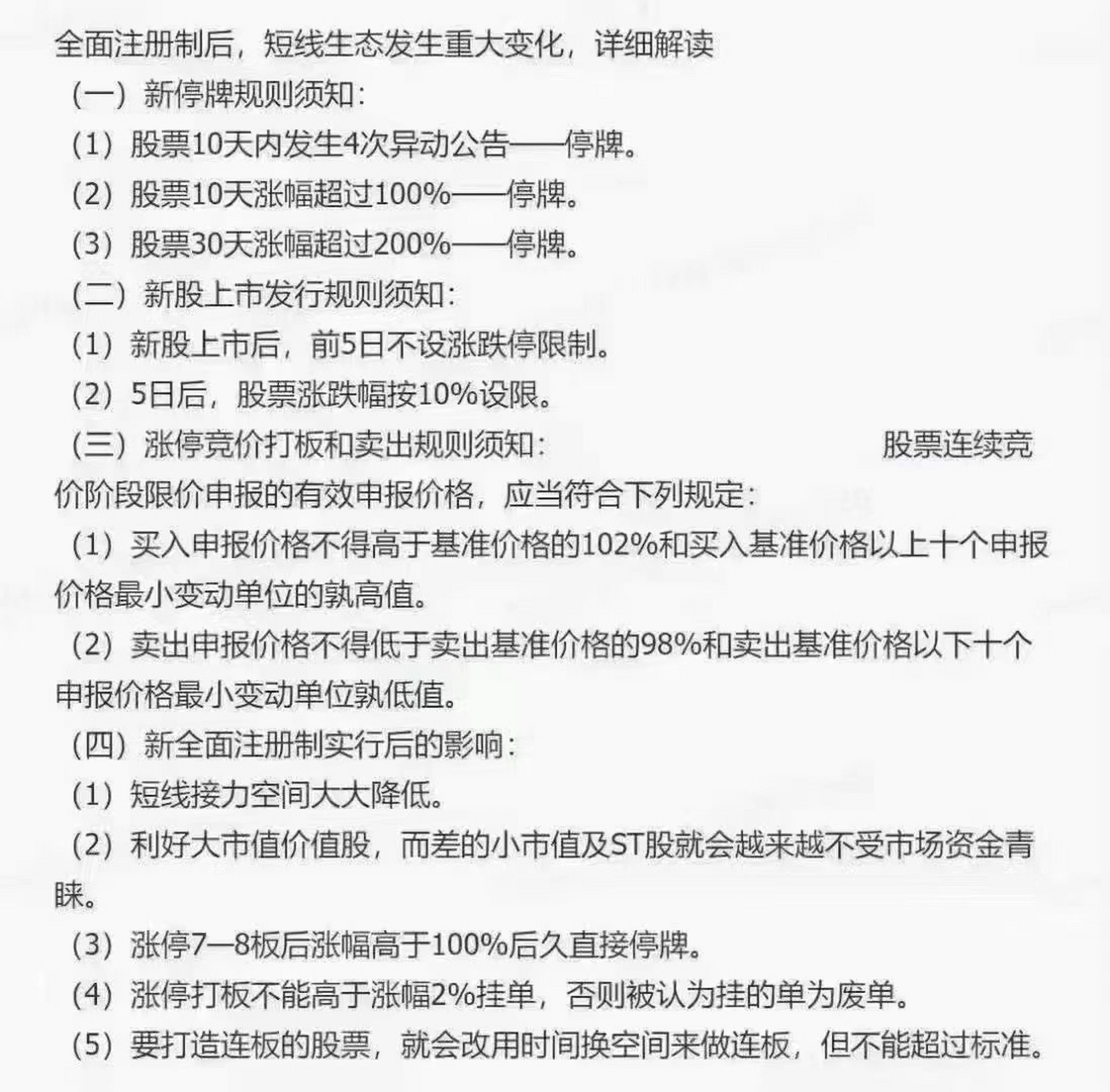 注册制股票交易规则详解与解析